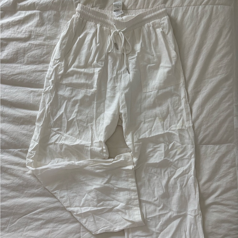 White Drawstring Pants